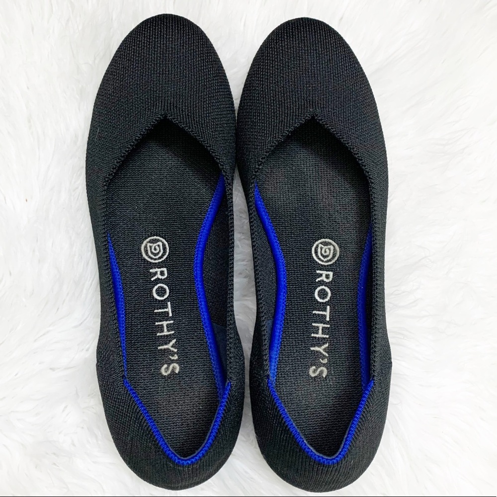 Rothy’s Rounded Toe Flats Solid Black Size 9 - Picture 1 of 7